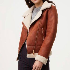 Loft Faux Shearling Moto Jacket
